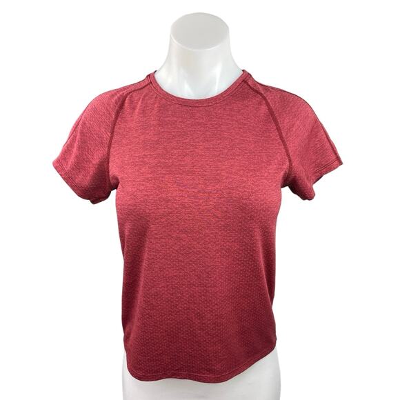 Outdoor Voices Red Crew Neck Raglan Short Sleeve Workout T Shirt Tee Top Size S - Picture 1 of 4